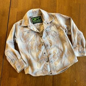 DIXXON Beige Plaid Kids Shirt